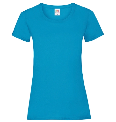 Lady-Fit T-Shirt Azurblau