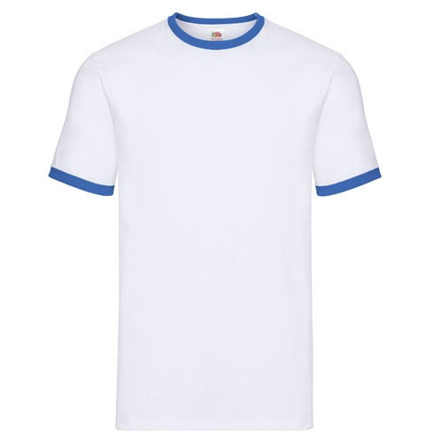 Kontrast Ringer T-Shirt Weiß / Royal