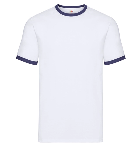 Kontrast Ringer T-Shirt Weiß / Navy